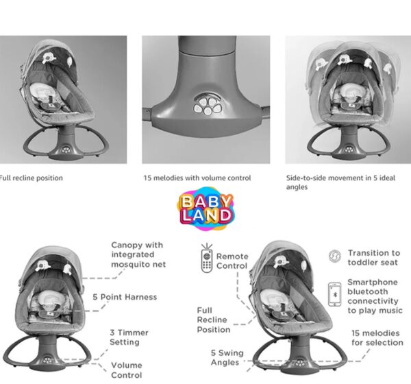 3 In 1 Deluxe Multi-Functional Bassinet Swing - Image 3