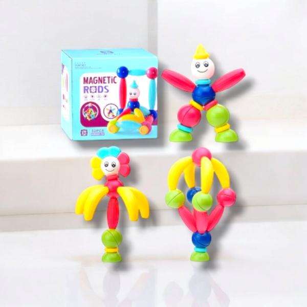 Magnetic Rods Play Set for Kids (26 PCS)