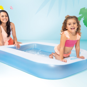 INTEX 65" x 39" x 11" Rectangular Inflatable Kiddie Pool Blue
